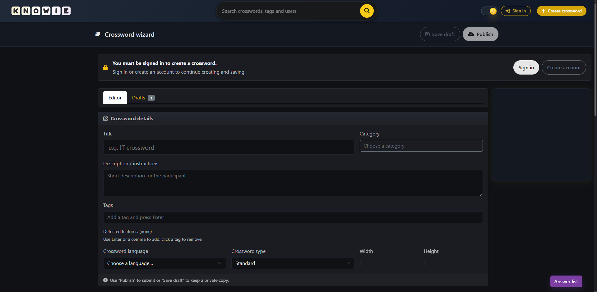Tu zaczynamy – wypełnij podstawowe dane swojego projektu.
