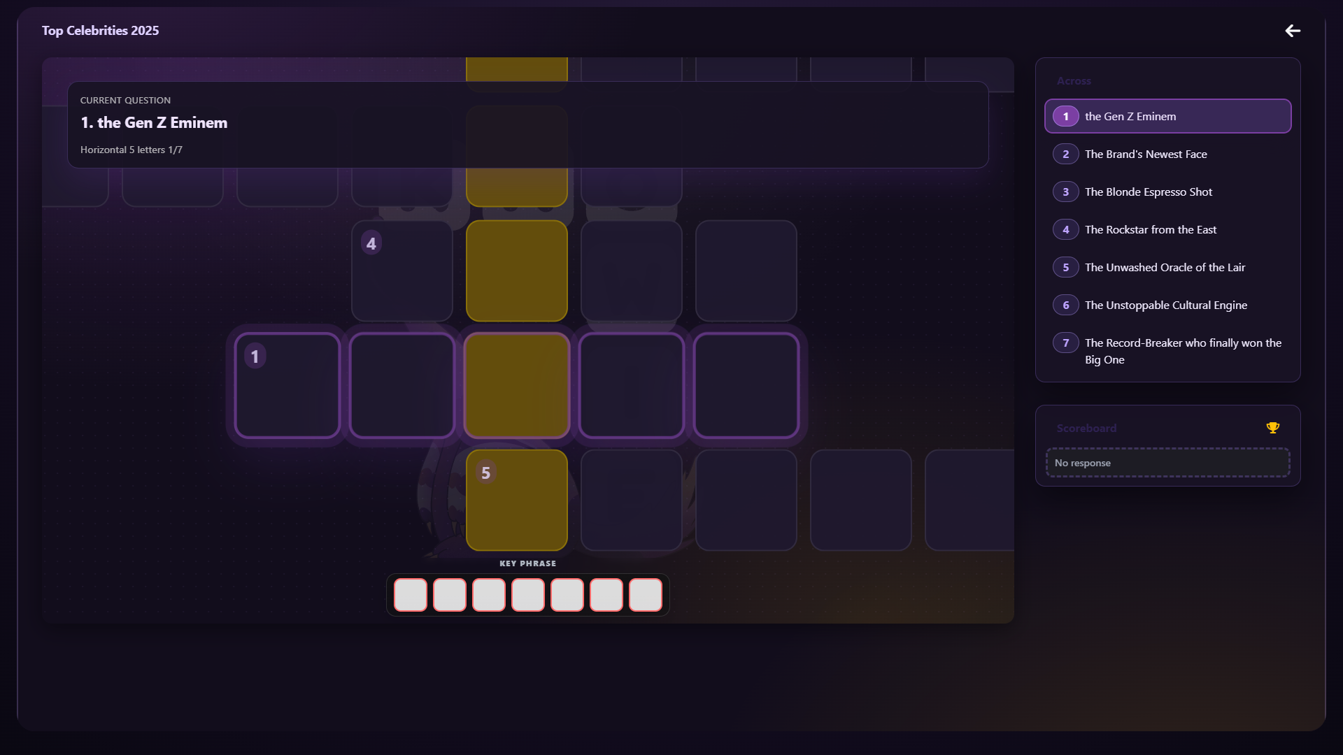 Widok rozgrywki Streamer Mode: krzyżówka i ranking widzów